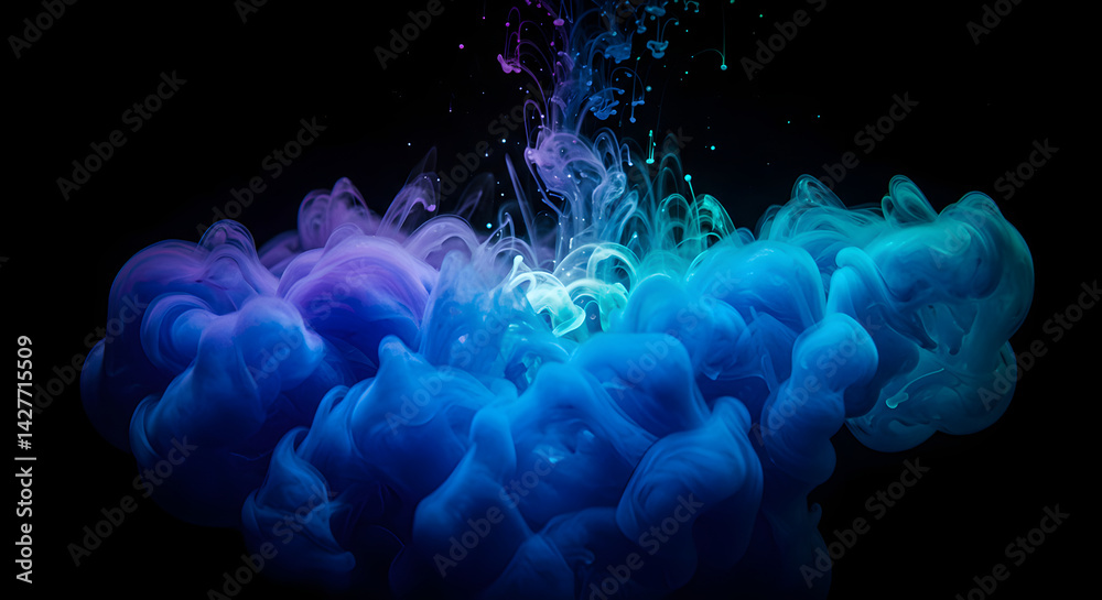 Obraz premium Swirling Cosmic Abstract Motion With Vibrant Blue and Purple Colors
