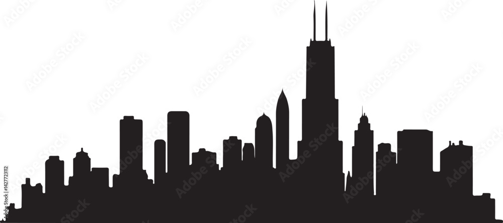 Obraz premium New York city Chicago skyline silhouette 