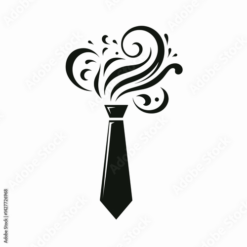 Artistic tie design with swirls and patterns  