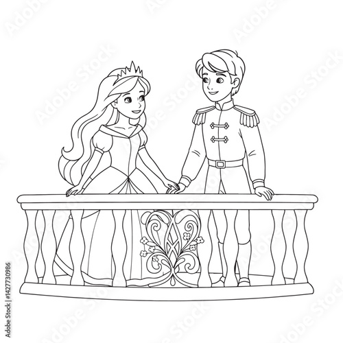 Royal Romance An Enchanting Couple on a Balcony Embracing Love and Happily Ever After