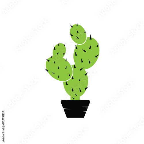 kaktus logo icon illustration flat