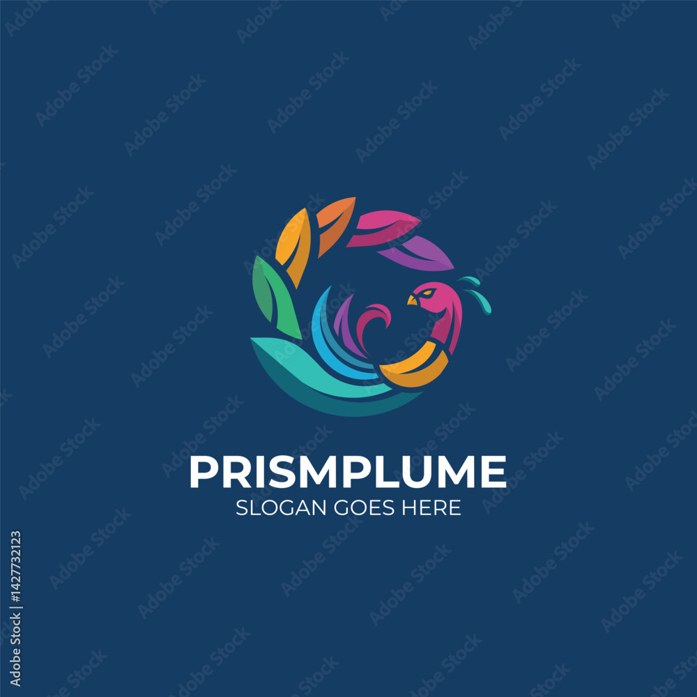 Obraz premium Abstract Peacock Mascot Logo Design