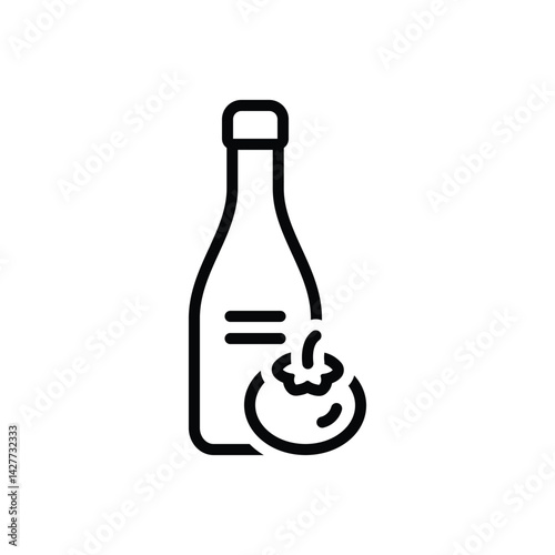 Black  line icon for ketchup