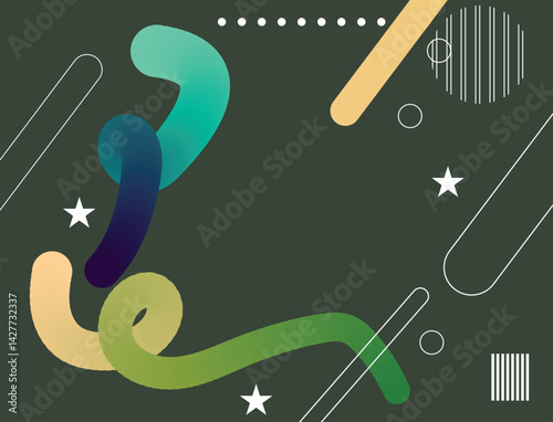 Abstract lines wavy poster background. Minimalist gradient color cover template. Ideal design for decorative, banner, cover, card, flyer, ads. social media, cover design