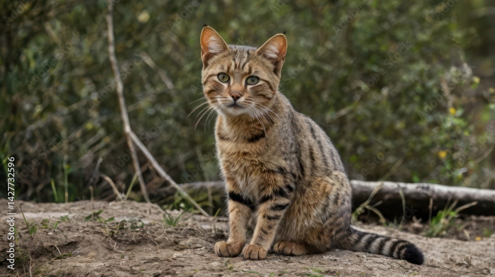 Obraz premium bengal cat sitting on the ground