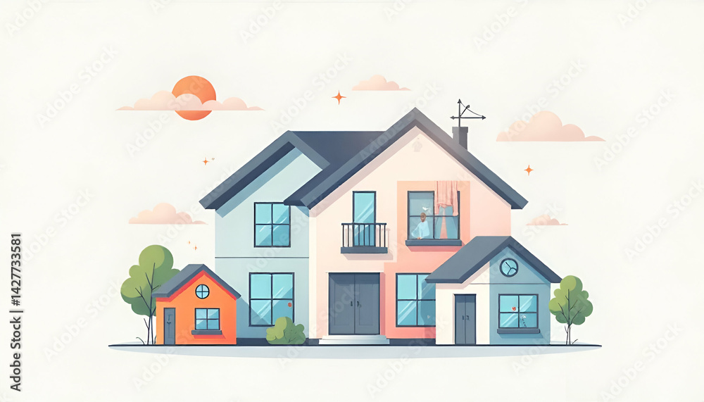 House vector icons set. House vector icons set.