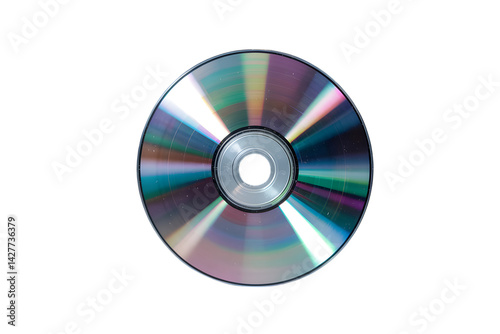 Compact Disc: A sleek, reflective compact disc, captures the essence of digital storage and media