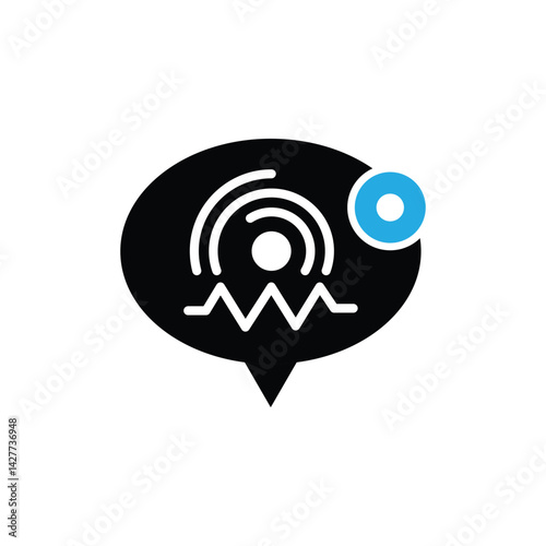 Message Bubble with Signal Waves logo icon
