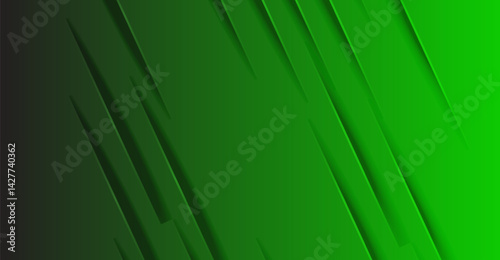 Dynamic Green Gradient: Abstract Lines and Modern Design Elements for Technological Innovation and Sustainable Solutions - A Striking Background Template