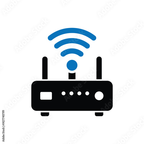 Wi-Fi Router logo icon illustration flat