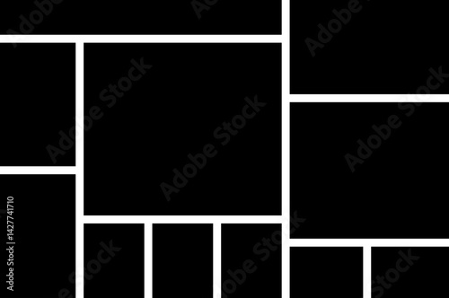 Mockup collage for photo or presentation template frame minimalist icon in flat. Photo album page isolated on transparent background