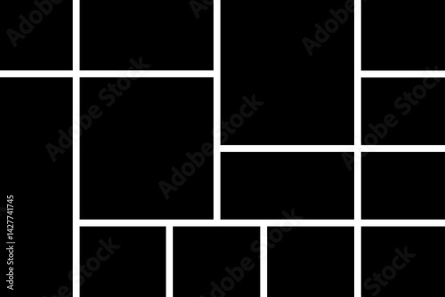 Mockup collage for photo or presentation template frame minimalist icon in flat. Photo album page isolated on transparent background