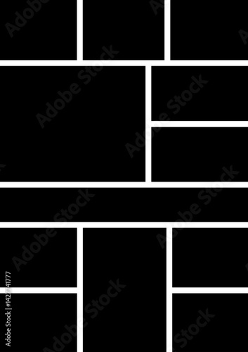 Mockup collage for photo or presentation template frame minimalist icon in flat. Photo album page isolated on transparent background