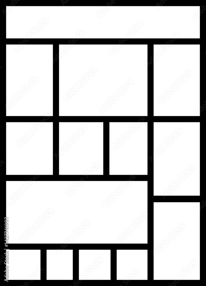 Mockup collage for photo or presentation template frame minimalist icon in line. Photo album page isolated on transparent background Mockup collage for photo or presentation template frame minimalist icon in line. Photo album page isolated on transparent background