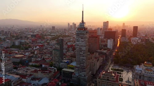 Aerial View of Torre Latinoamericana - Sunset