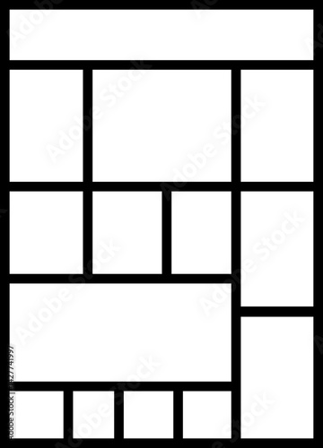 Mockup collage for photo or presentation template frame minimalist icon in line. Photo album page isolated on transparent background