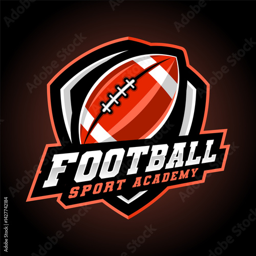 American Football logo design with ball