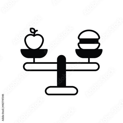 Balanced Diet icon vector stock illustration