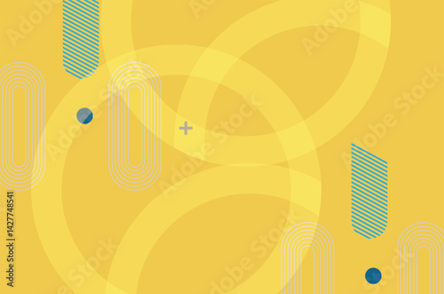 abstract vector background with orange-yellow gradient, shapes, and halftone dot texture. Ideal for banners, posters, brochures, and digital templates