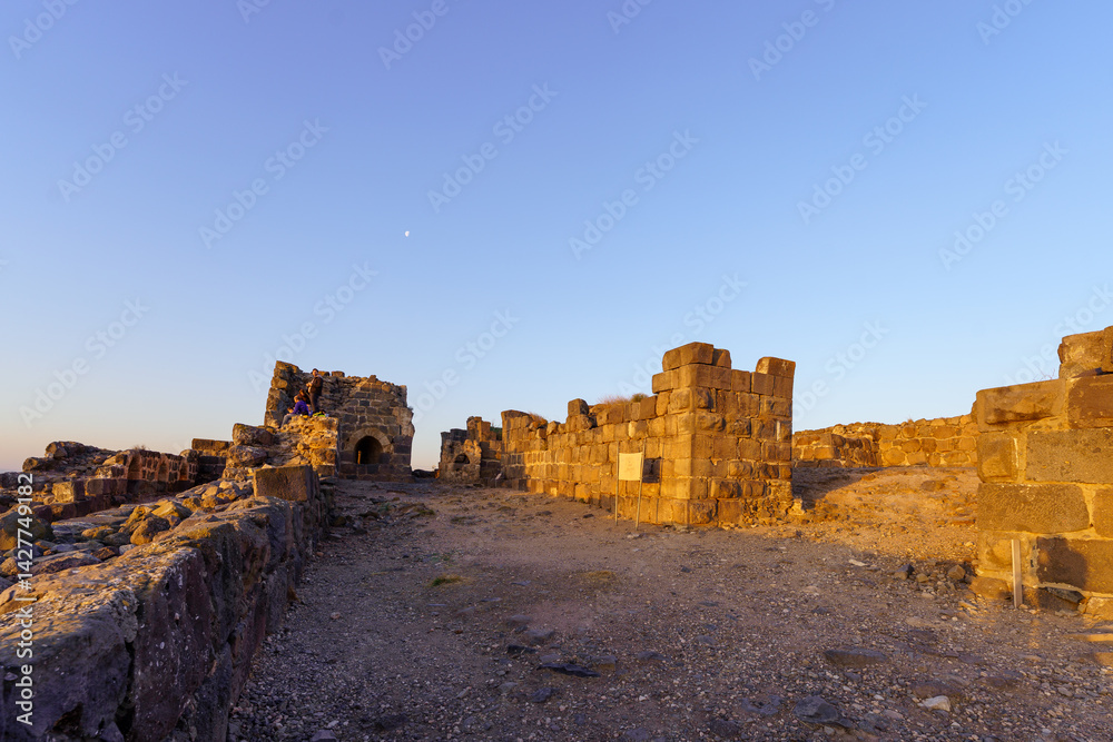 Sunrise view of the crusader Belvoir Fortress