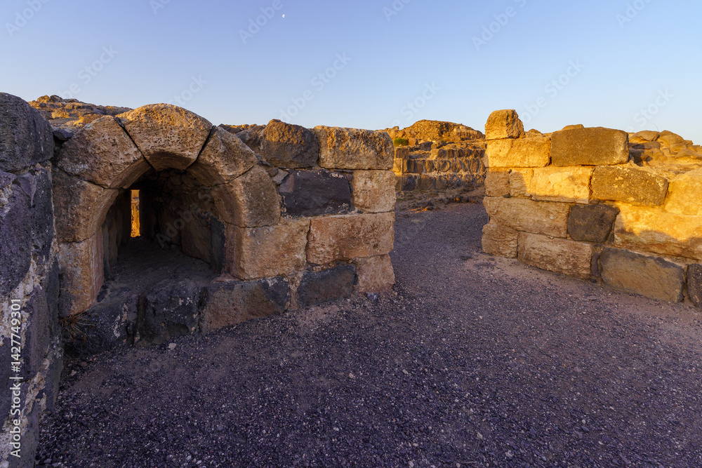 Sunrise view of the crusader Belvoir Fortress