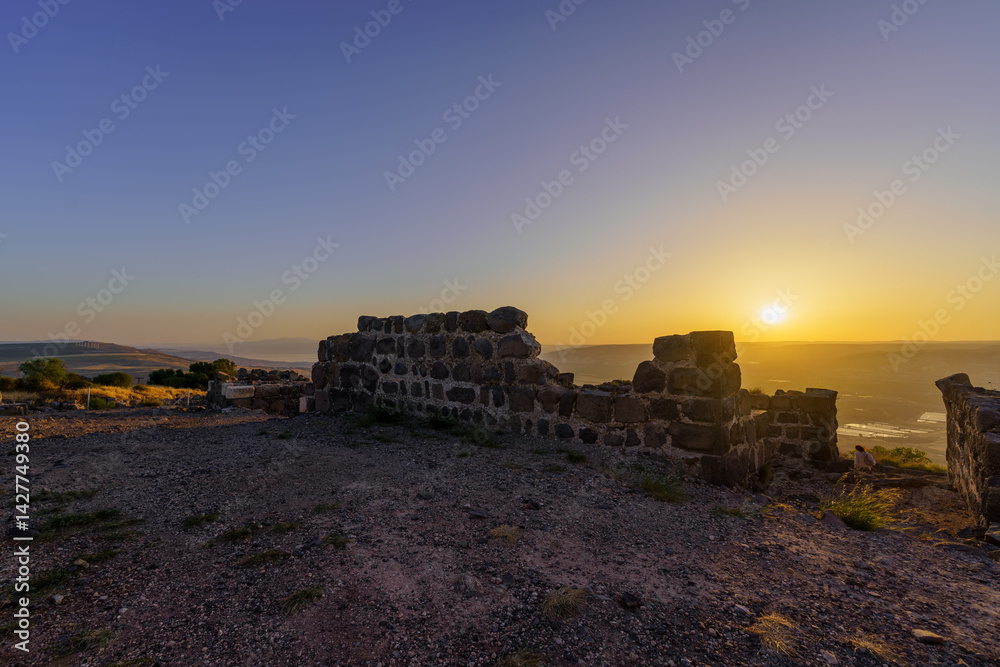 Sunrise view of the crusader Belvoir Fortress