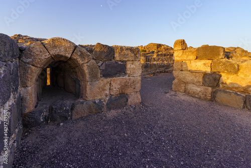 Sunrise view of the crusader Belvoir Fortress