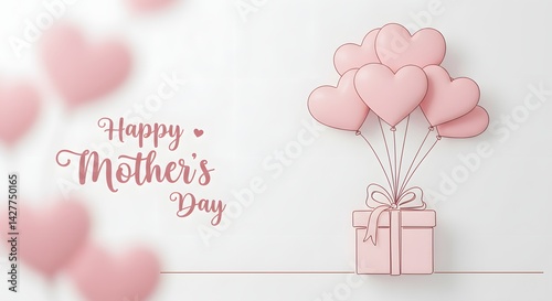 happy mothers day card with pink roses