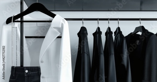 Polished black and silver fashion styling app icon with wardrobe hanger and stylish outfit realistic detailed glossy style round square shape modern app icon bold vibrant col