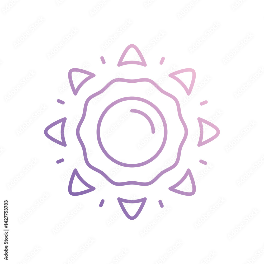 Obraz premium Sun icon vector stock illustration