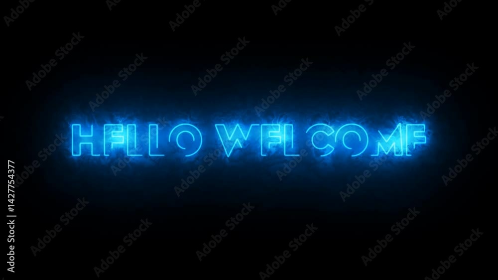 Hello Welcome text animation with fire effefct , 4k video Hello Welcome text animation with fire effefct , 4k video