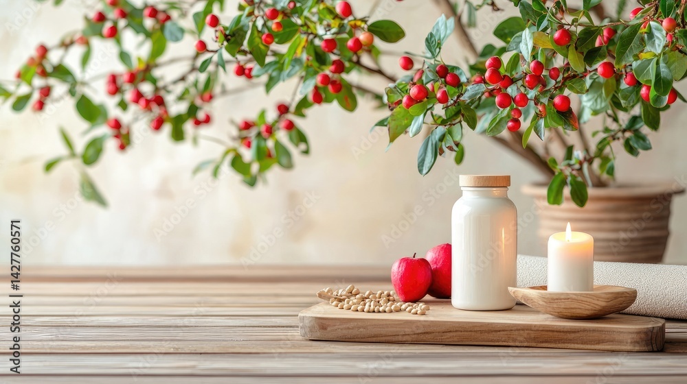 Cozy Still Life with Natural Elements and Tranquil Atmosphere Cozy Still Life with Natural Elements and Tranquil Atmosphere