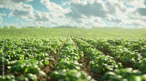 green mustard field on sunny day. green mustard. field. vegetable