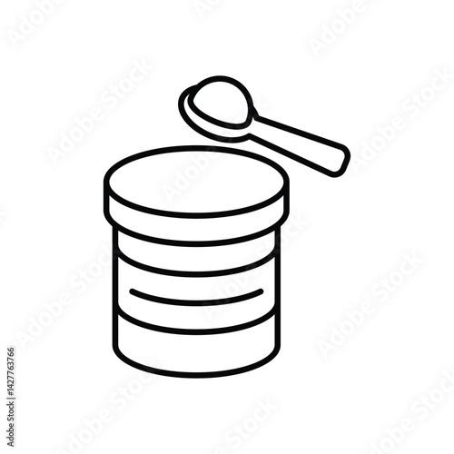 Milk powder icon vector stock illustration