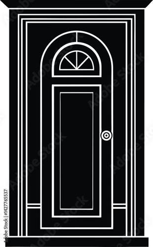 Door Silhouette Vector | Entryway, Home Access & Architectural Black Vector