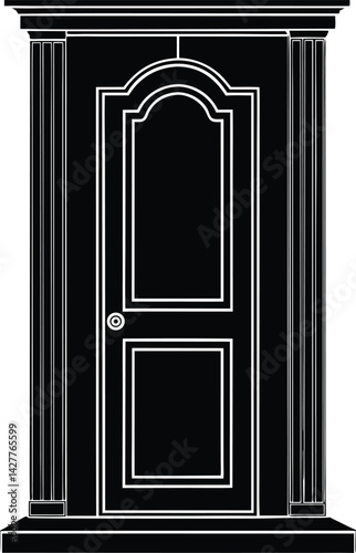 Door Silhouette Vector | Entryway, Home Access & Architectural Black Vector