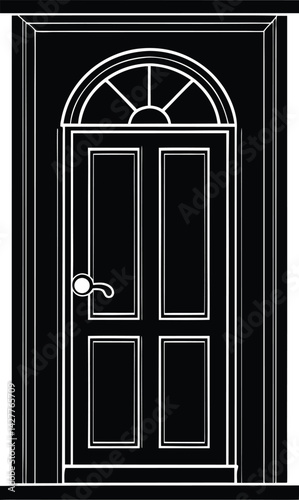 Door Silhouette Vector | Entryway, Home Access & Architectural Black Vector