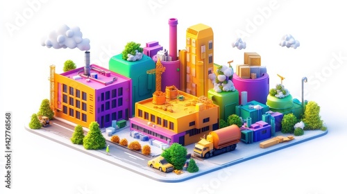 Environmental Impact of Computer Manufacturing Illustration