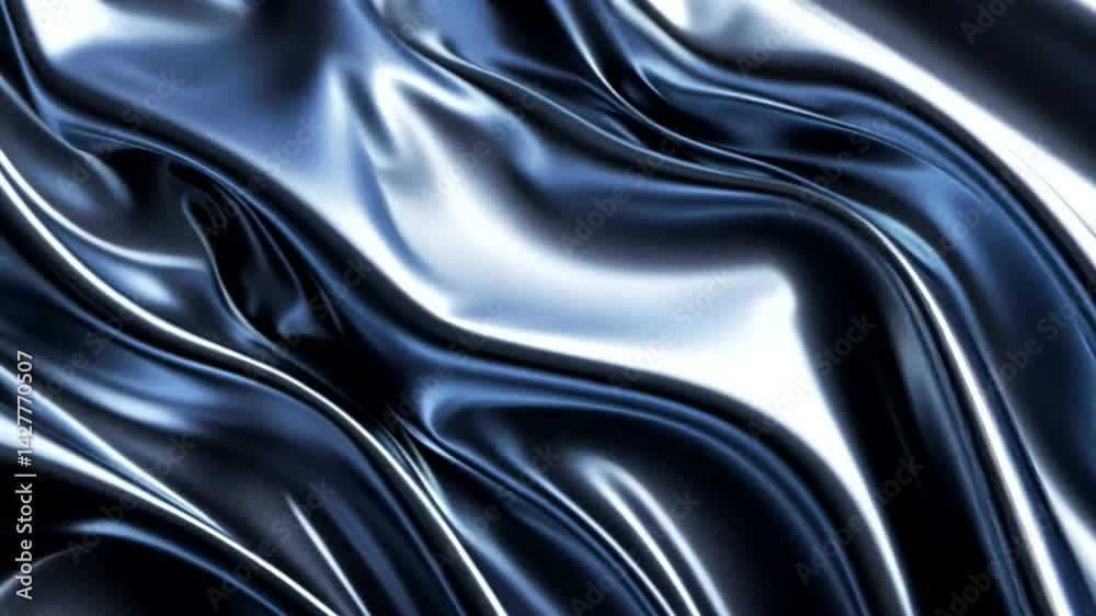 Shimmering Blue Satin Fabric Flowing Elegantly Shimmering Blue Satin Fabric Flowing Elegantly
