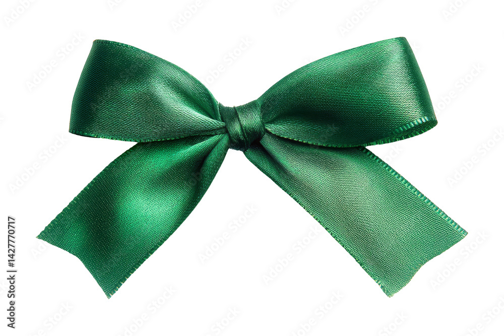 Close-up of elegant green bow