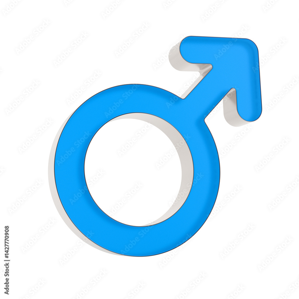 symbol male on white background. Isolated 3D illustration symbol male on white background. Isolated 3D illustration
