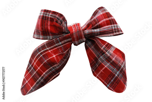 Obraz na płótnie Isolated red plaid bow studio image w salonie