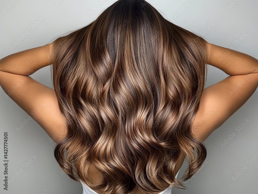 Obraz premium 美丽的棕色头发高光