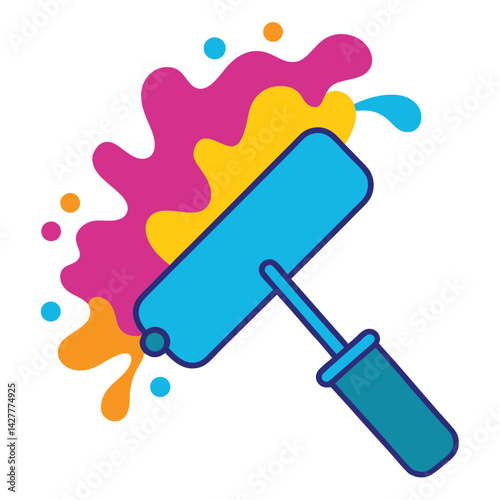 vector illustration of a paint roller