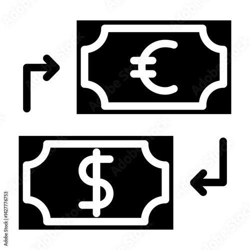 Currency Exchange Vector Glyph Icon Design