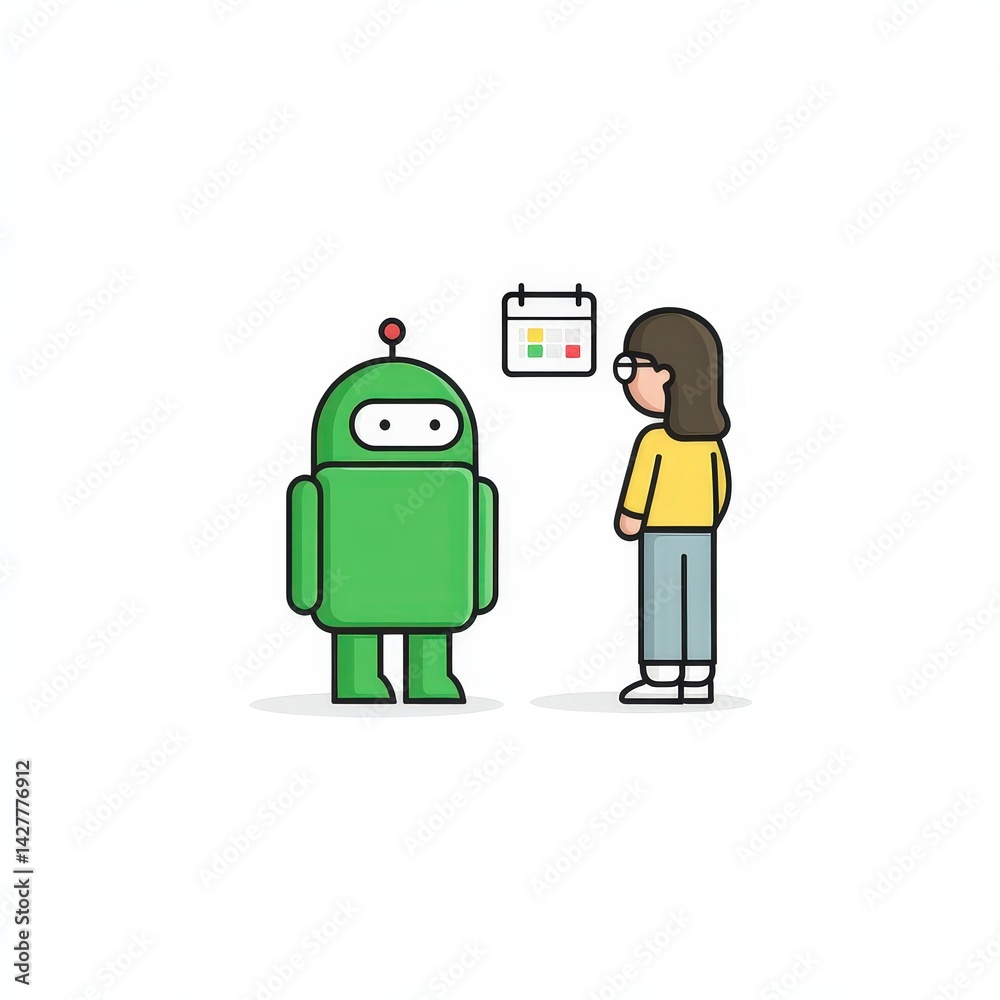 AI assistant managing business schedule via digital interface