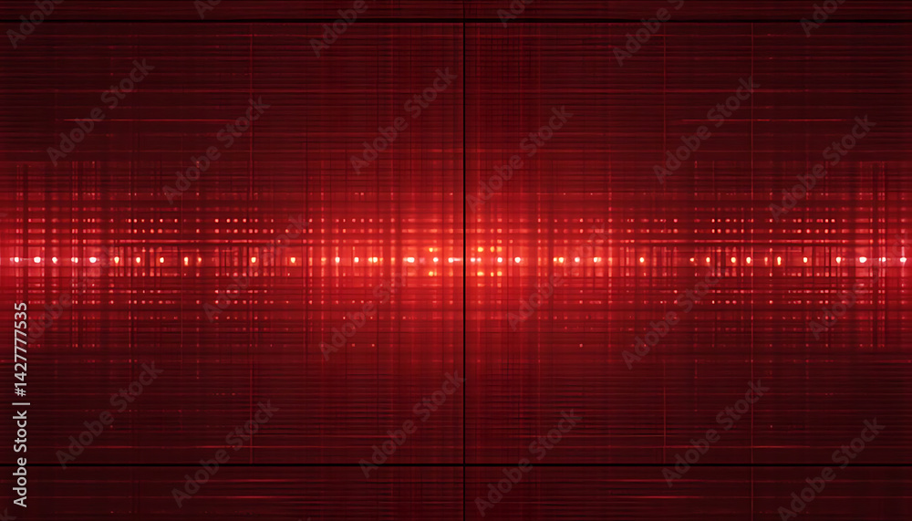 Obraz premium Abstract red light pattern on dark background with geometric lines.
