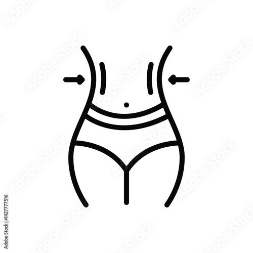 Black line icon for slimming