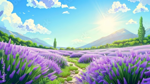 lavender field on sunny day. lavender field. lavender. field