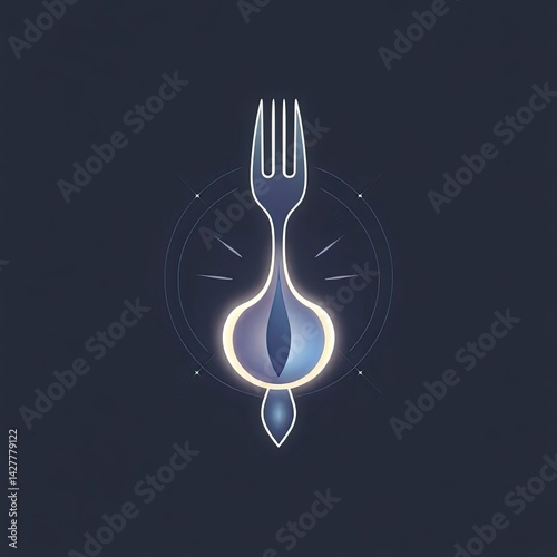 spoon and fork ikon vector illustration logo design, generative white ai
